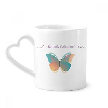 Imagem de Caneca da coleção de borboletas rosa e azul bebê caneca cerâmica copo de coração de vidro