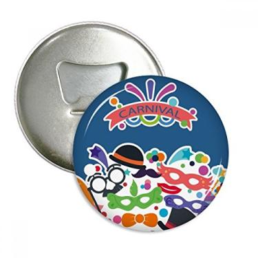 Imagem de Óculos cabeça chapéu feliz carnaval de Veneza abridor de garrafas ímã de geladeira emblema multifuncional