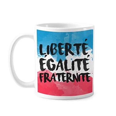 Imagem de Liberte Egalite Fraternite Fraternite França Marca Caneca Cerâmica Copo de Porcelana Café Louça
