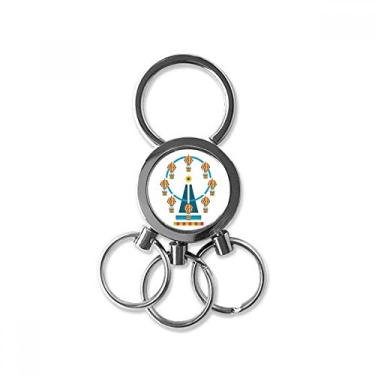 Imagem de DIYthinker Incrível ilustração de roda gigante de parque engraçado chaveiro de metal de aço inoxidável chaveiro de carro clipe presente, Multicolorido.