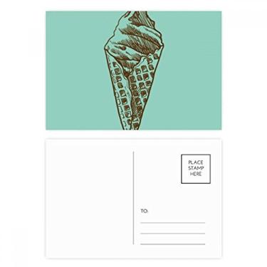 Imagem de Conjunto de cartão postal para esboço de sorvete de chocolate creme cartão de agradecimento