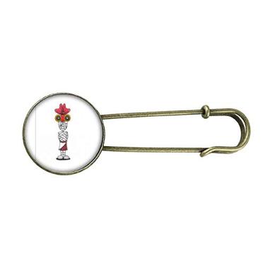 Imagem de Egito múmia Hórus chapéu peixe dourado retrô broche de metal clipe jóias