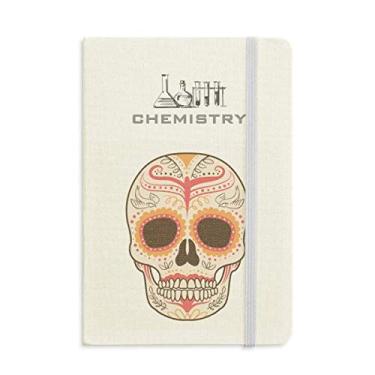 Imagem de Caderno de química com ilustração de crânio rosa flor pássaro cirro diário clássico A5