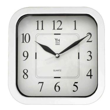Imagem de Relógio De Parede Quadrado 20cm Branco - Yn Clock - Yins