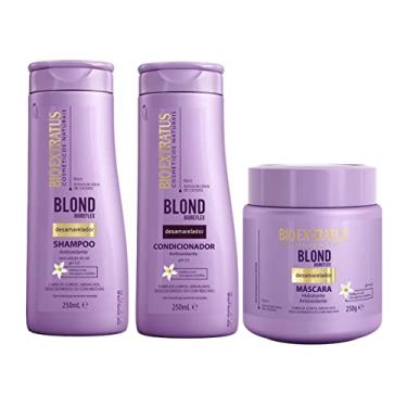 Imagem de Kit Desamarelador Blond Shampoo, Condicionador e Máscara 250g Bio Extratus