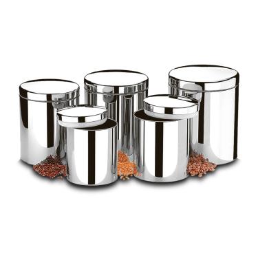 Imagem de Conjunto de Potes para Mantimentos com Tampa Brinox Suprema 5 Peças Aço Inox