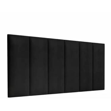 Imagem de Cabeceira Painel Preta Para Cama Box Casal 1,40 Moderna Estofada Luxo Linha A Vs