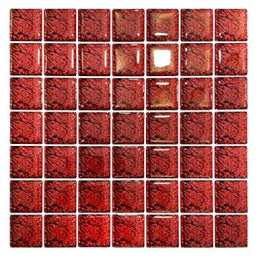 Imagem de Pastilha Adesiva Resinada, Cromo Sign, Branca/Vermelho Mesclado Kit 4 Placas