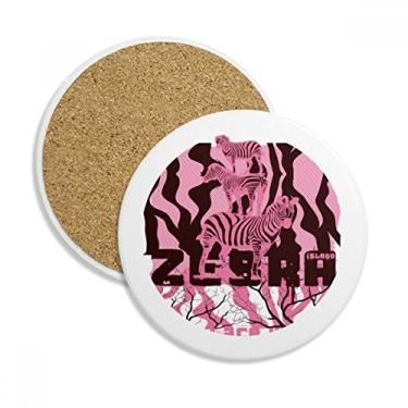 Imagem de Caneca de porta-copos de animal redonda com galhos de pinto roxo para proteção de mesa, pedra absorvente