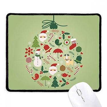 Imagem de Mousepad verde árvore de Natal Papai Noel, tapete de borracha para jogos