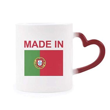 Imagem de Caneca de grés feita em Portugal Country Love Heat Sensitive que muda de cor vermelha