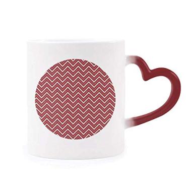 Imagem de Caneca vermelha branca com estampa de decoração de Natal sensível ao calor Caneca vermelha de grés que muda de cor