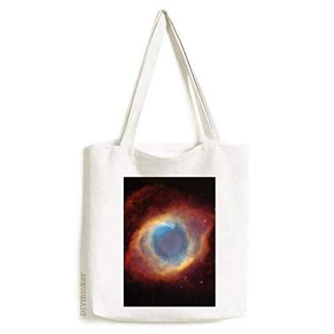 Imagem de Bolsa de lona vermelha azul Planet Star Nebulosa sacola de compras bolsa casual