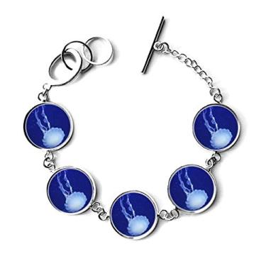 Imagem de DIYthinker Bracelete de corrente, pingente, pingente, pingente, de água-viva, ciência, natureza