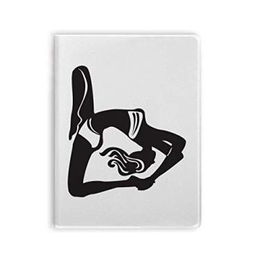 Imagem de Diário de capa macia para caderno Yoga Girl Stretch Keep Healthy Sports