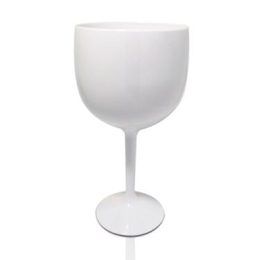 Imagem de Conjunto de 8 Taças Acrílicas para Vinho, Água e Gin 550ml KrystalON Branca