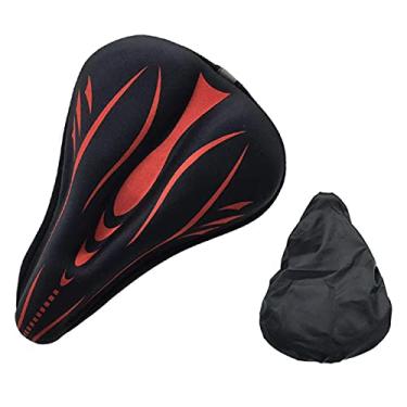 Imagem de MuYiYi11 Capa de assento de bicicleta para chuva, montanha bicicleta, silicone macio, elástico, universal, preto, vermelho