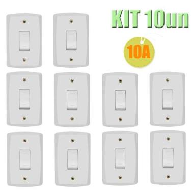 Imagem de Kit 10Un 1 Interruptor 10A Lux2 Branco - Tramontina