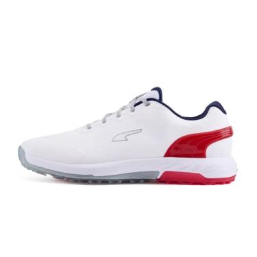 Imagem de Puma Golf Alphacat Nitro Tênis de golfe masculino, Puma branco para todos os tempos, vermelho, azul marinho, 47
