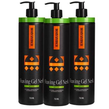 Imagem de Kit 3 Shaving Gel De Barbear Nerk Menthol Embaixador 750Ml
