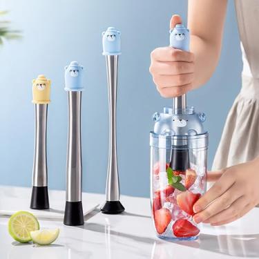 Imagem de Coqueteleira, bebida portátil misturada manual casa e ferramentas profissionais de mixologia para vinho martini leite chá Margarita (amarelo 26 cm/10,2 polegadas)