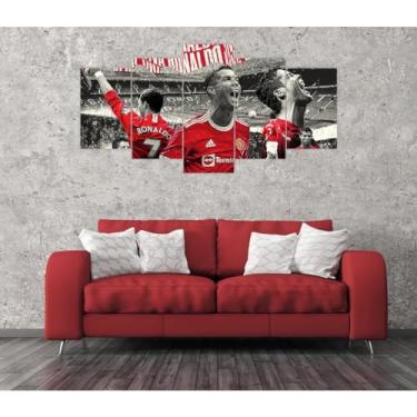 Imagem de Quadro Decorativo Mosaico 5 Peças Cristiano Ronaldo Full Hd