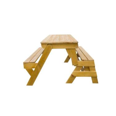 Imagem de Banco que Vira Mesa 1,5m para Área Externa com Stain Imbuia