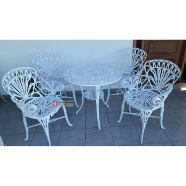 Imagem de Conjunto de Mesa Para Jardim Primavera em Alumínio Fundido Unifer Móveis