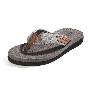 Imagem de Chinelo masculino Fitory, sandálias de dedo confortáveis para praia, Cinza, 10