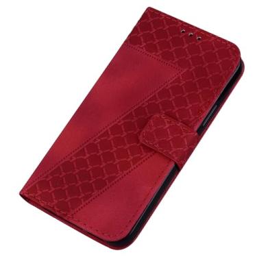 Imagem de Hee Hee Smile Capa de telefone para Samsung Galaxy A5 2017 capa de couro retrô para telefone simples capa de telefone 7 linhas flip back cove vermelho