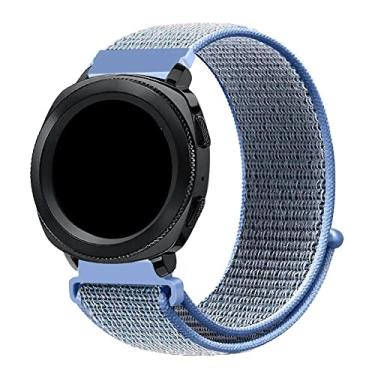 Imagem de Pulseira 20mm Nylon Loop compatível com Samsung Galaxy Watch Active 1 e 2 - Galaxy Watch 3 41mm - Galaxy Watch 42mm - Amazfit GTR 42mm - Amazfit GTS - Amazfit Bip - Marca LTIMPORTS (Azul Claro)