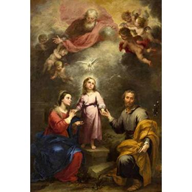 Imagem de Sagrada Família - Santíssima Trindade de Murillo - 50x73 - Tela Canvas Para Quadro