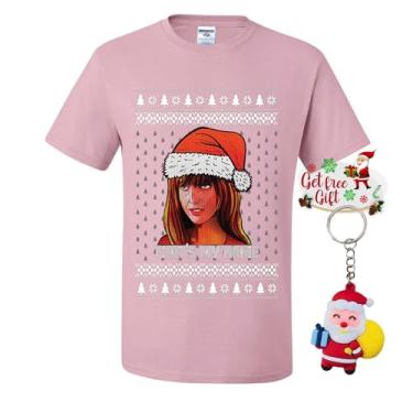 Imagem de wild custom apparel Camisetas feias de Natal Thats My Name Christmas Vaccation, Rosa claro, P