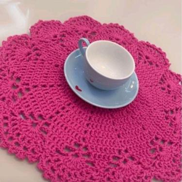 Imagem de toalhinha de crochê / centro de mesa de crochê / Sousplat em crochê /Decoração Casa, sala, cozinha