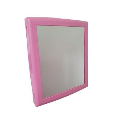 Imagem de Armário Para Banheiro Com Espelho Rosa