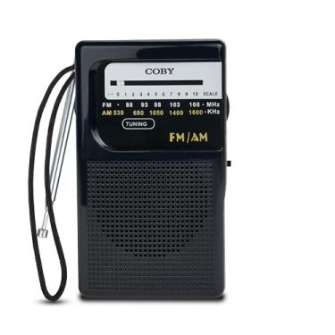 Imagem de Coby Rádio Portátil AM FM, de Bolso, Bateria de 800 Horas, Mini Antena Interna e Externa, Emergência, Compacto, Transistor Retrô