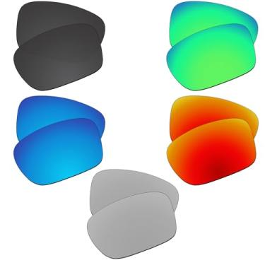 Imagem de EZReplace Lentes de reposição para óculos de sol Oakley Holbrook OO9102 (lentes polarizadas) - Serve para armação Oakley Holbrook (preto carbono + verde primavera + vermelho fogo + azul gelo + prata