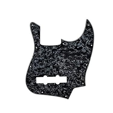Imagem de ROZILO J Bass Pickguard Placa contra arranhões 10 furos para EUA/Mexicano 4 cordas Jazz Bass Black Pearl