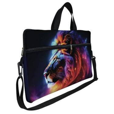 Imagem de Case Capa Maleta Premium Para Notebook Laptop de 15,6 com Alça de Mão Alça de Ombro e Zíper Lateral - Leão Brilho