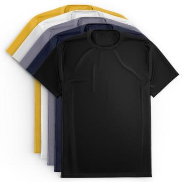Imagem de Kit 5 Camisetas Via Basic Dry Academia Proteção Solar UV Masculina-Masculino