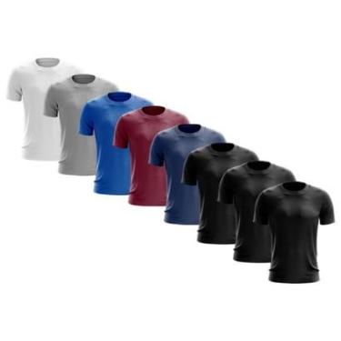 Imagem de Kit 8 Camiseta Masculina Manga Curta Dry Proteção Solar UV Térmica Academia Esporte Camisetas-Masculino