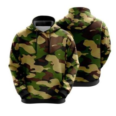 Imagem de Blusa Moletom Sublimação Blusão Full Print com Capuz Camuflado Novidade-Unissex