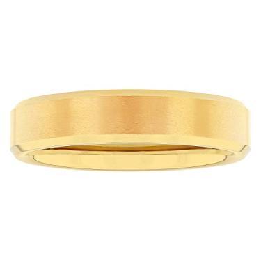 Imagem de STEEL NATION JEWELRY Aliança de casamento masculina de carboneto de tântalo com acabamento acetinado de 5 mm com bordas chanfradas - Escolha de cor, Metal, Sem pedra preciosa