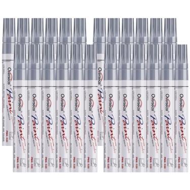 Imagem de Overseas Canetas de tinta prata marcadores permanentes 24 peças, conjunto de marcadores de tinta à base de óleo, secagem rápida, impermeável, canetas marcadoras de ponta média para metal, rocha