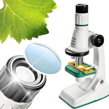 Imagem de Kit microscopio infantil optico com led para criança brinquedo educativo educacional pedagógico presente para crianças 5 anos menino menina conjunto