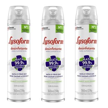 Imagem de KIT com 3 Desinfetante Lysoform Superfícies 360ml -Original
