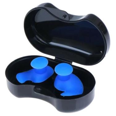 Imagem de Waillynice Acessórios reutilizáveis de piscina para dormir, esportes aquáticos, cancelamento de ruído, protetores de ouvido com redução de ruído (azul + dois pares, pequeno)