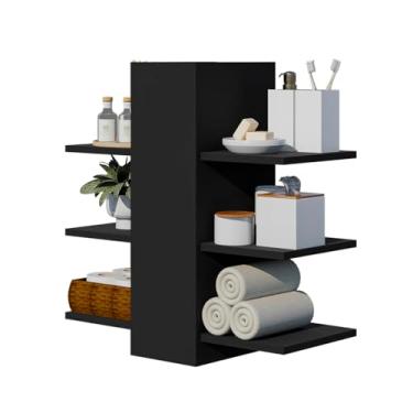 Imagem de Gabinete Toucador Armário para Banheiro Branco, 3 Prateleiras Flutuantes, Armazenamento Montado na Parede