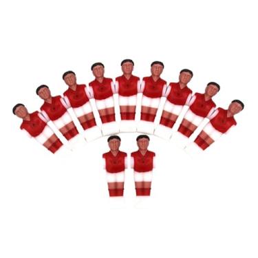 Imagem de Dynwave 11 peças mesa de pebolim masculino jogador de pebolim resina leve estatuetas pebolim caras haste futebol para brinquedos de festa, Vermelho
