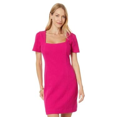 Imagem de Lilly Pulitzer Macacão feminino Brinley Stretch Shift, Jacquard de malha ondulada rosa mística, PP